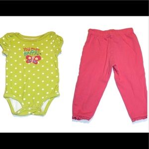 Carter’s 18 Month Girl Happy Bodysuit Leggings Set